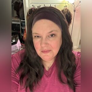 Brown Wavy Wig with Headband